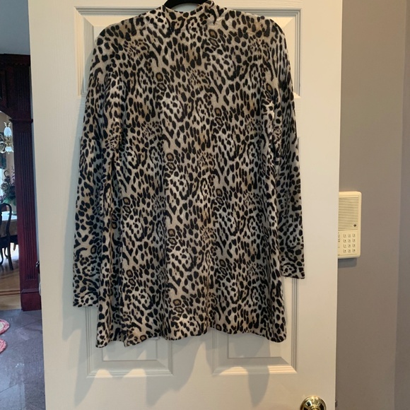 Cashmere by Charter Club Leopard Cashmere Long Cardigan Sweater sz S - Picture 3 of 3